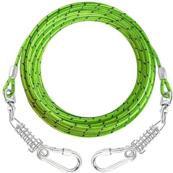 New Long Dog Tie Out Cable with double shock spring 30ft. - Picture 1 of 5